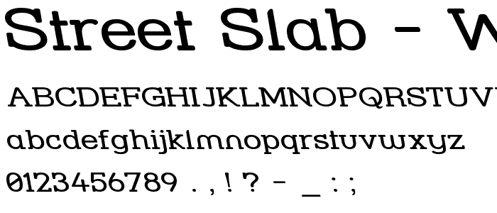 Street Slab - Wide Rev font